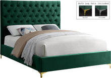 Load image into Gallery viewer, Cruz Green Velvet King Bed image