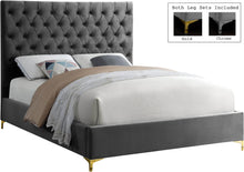 Load image into Gallery viewer, Cruz Grey Velvet King Bed image