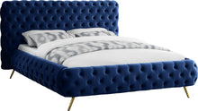 Load image into Gallery viewer, Delano Navy Velvet Queen Bed image