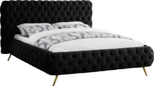 Load image into Gallery viewer, Delano Black Velvet Queen Bed image