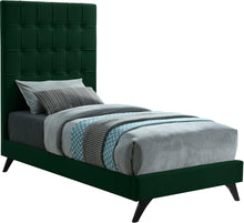 Load image into Gallery viewer, Elly Green Velvet Twin Bed image
