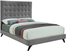 Load image into Gallery viewer, Elly Grey Velvet Queen Bed image