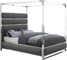 Load image into Gallery viewer, Encore Grey Faux Leather King Bed (4 Boxes) image