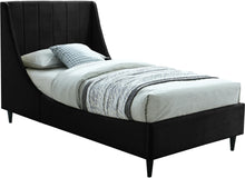 Load image into Gallery viewer, Eva Black Velvet Twin Bed image