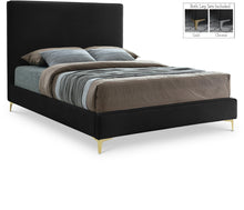 Load image into Gallery viewer, Geri Black Velvet Queen Bed image