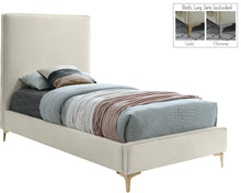 Load image into Gallery viewer, Geri Cream Velvet Twin Bed image