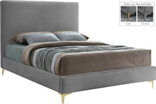 Load image into Gallery viewer, Geri Grey Velvet Queen Bed image