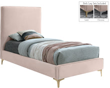 Load image into Gallery viewer, Geri Pink Velvet Twin Bed image
