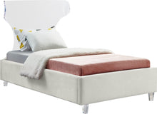 Load image into Gallery viewer, Ghost Cream Velvet Twin Bed image