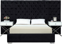 Load image into Gallery viewer, Grande Black Velvet Queen Bed (3 Boxes) image