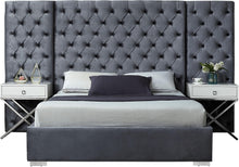 Load image into Gallery viewer, Grande Grey Velvet Queen Bed (3 Boxes) image