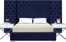 Load image into Gallery viewer, Grande Navy Velvet Queen Bed (3 Boxes) image
