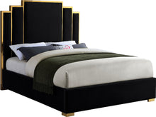 Load image into Gallery viewer, Hugo Black Velvet Queen Bed image