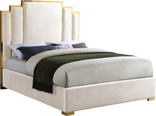 Load image into Gallery viewer, Hugo Cream Velvet King Bed image