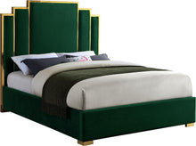 Load image into Gallery viewer, Hugo Green Velvet Queen Bed image