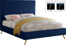 Load image into Gallery viewer, Jasmine Navy Velvet King Bed image