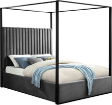 Load image into Gallery viewer, Jax Grey Velvet King Bed image