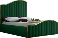 Load image into Gallery viewer, Jolie Green Velvet Queen Bed (3 Boxes) image