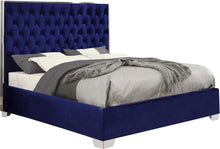 Load image into Gallery viewer, Lexi Navy Velvet Queen Bed image