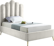 Load image into Gallery viewer, Lily Cream Velvet Twin Bed image