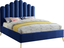 Load image into Gallery viewer, Lily Navy Velvet Full Bed image