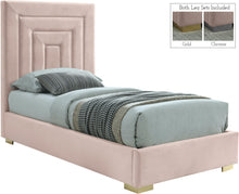 Load image into Gallery viewer, Nora Pink Velvet Twin Bed image