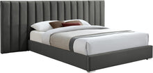Load image into Gallery viewer, Pablo Grey Velvet King Bed image