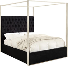 Load image into Gallery viewer, Porter Black Velvet Queen Bed image