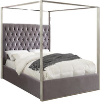 Load image into Gallery viewer, Porter Grey Velvet King Bed image