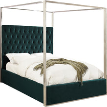 Load image into Gallery viewer, Porter Green Velvet Queen Bed image