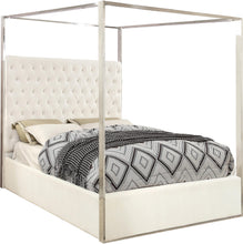 Load image into Gallery viewer, Porter White Velvet King Bed image