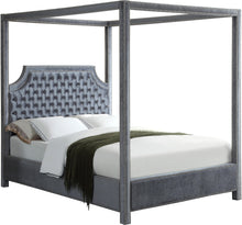 Load image into Gallery viewer, Rowan Grey Velvet Queen Bed (3 Boxes) image