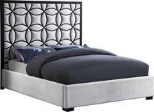 Load image into Gallery viewer, Taj White Velvet Queen Bed image