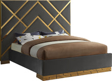 Load image into Gallery viewer, Vector Grey Velvet Queen Bed image
