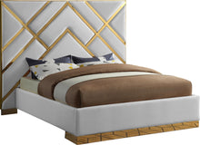 Load image into Gallery viewer, Vector White Faux Leather King Bed image