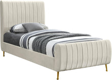 Load image into Gallery viewer, Zara Cream Velvet Twin Bed (3 Boxes) image
