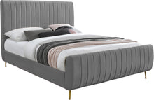 Load image into Gallery viewer, Zara Grey Velvet King Bed (3 Boxes) image