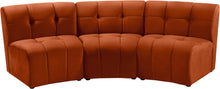 Load image into Gallery viewer, Limitless Cognac Velvet 3pc. Modular Sectional image