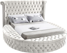 Load image into Gallery viewer, Luxus Cream Velvet Queen Bed (3 Boxes) image