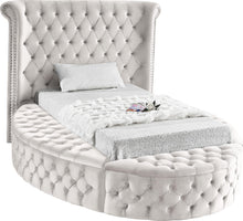 Load image into Gallery viewer, Luxus Cream Velvet Twin Bed (3 Boxes) image
