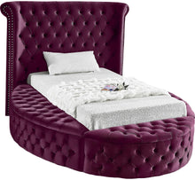 Load image into Gallery viewer, Luxus Purple Velvet Twin Bed image