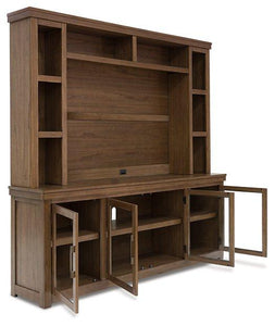 Boardernest Brown 85" TV Stand with Hutch