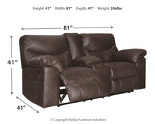 Load image into Gallery viewer, Boxberg - Dbl Rec Loveseat W/console
