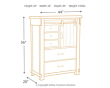 Load image into Gallery viewer, Brashland - Five Drawer Chest - Distressed Finish
