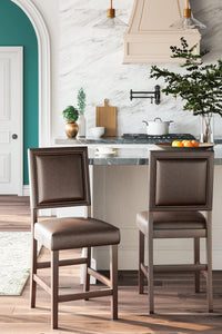 Benmara Brown/Dark Brown Counter Height Bar Stool