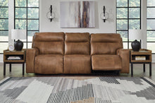 Load image into Gallery viewer, Game Plan Caramel Power Reclining Sofa
