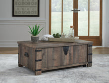 Load image into Gallery viewer, Hollum Rustic Brown Lift-Top Coffee Table
