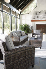 Load image into Gallery viewer, Cloverbrooke Gray 4-Piece Outdoor Conversation Set
