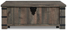 Load image into Gallery viewer, Hollum Rustic Brown Lift-Top Coffee Table
