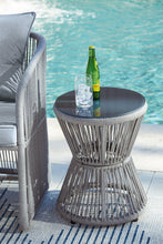 Load image into Gallery viewer, Coast Island Gray Outdoor Chair with Ottoman and Side Table
